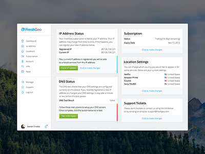 Proxy Management User Dashboard