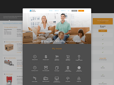 1StopMove Web Application UI Design 1stopmove application checkout clean dashboard design moving pricing table ui user web