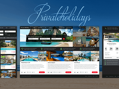 Private Holidays Luxury Rentals Website design exclusive holidays luxury private rentals ui website