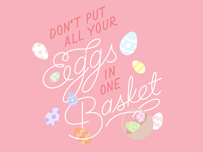 Easter Lettering basket calligraphy easter egg handlettering holiday lettering pastel pastels pink script vector