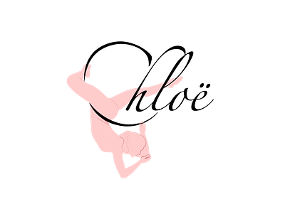 Chloe's Logo for Aerial Hoop acrobatics cerceaux figure illustration logo logo design lyra pink pink logo typography vector