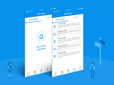 Notifications app beacons character clean danielamata design icon illustration interface design ios location mobile ui ux