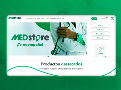 E-Commerce design and development for MedStore medical supplies branding health design web
