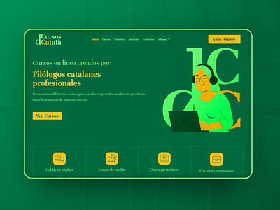 E-Learning website design for language institute CursosDeCatala