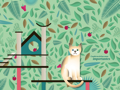 Cat for important notes digital design illustration vector
