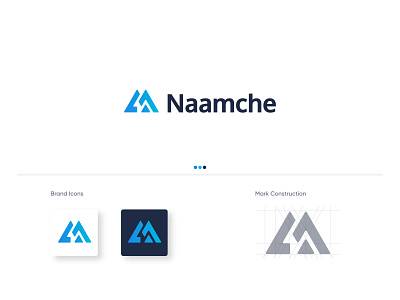 Naamche - Logo Design (Mountains + N, M + Up Symbol)