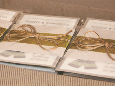 Richie & Conchita crafts green lace love print wedding wedding invitations