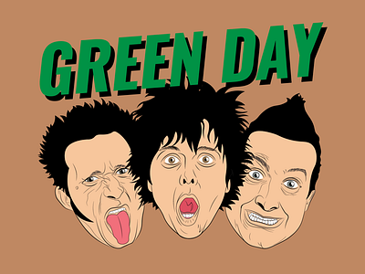 Vector Art Illustration: Green Day art billy joe design green day illustration mike dirnt music tree cool vector vector illustration