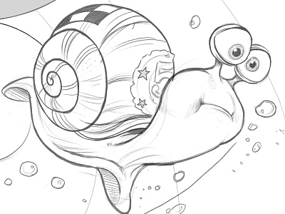 Turbo Pencils childrens book dreamworks illustration pencil sketch snail texture turbo vector