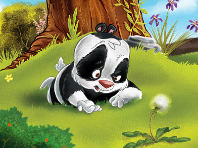 Gunther character design character development childrens book illustration illustrator line work panda texture