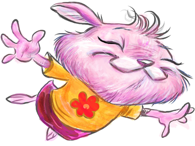 Petal happy idiot illustration keith frawley rabbit rough sketch