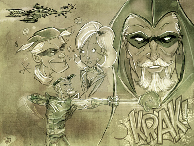 Emerald Archer Rebound dc comics green arrow illustration pencils rebound sketches superhero villain