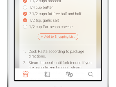 Recipe App (Personal Project) icon interface prototype recipe ui ux