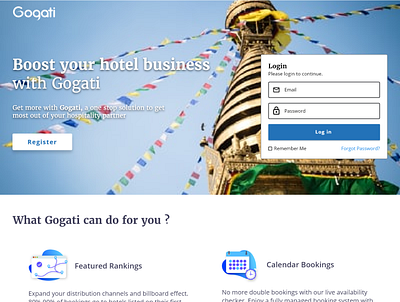 Gogati webpage design booking app branding design hotel app hotel booking minimal ui ux web web page design website