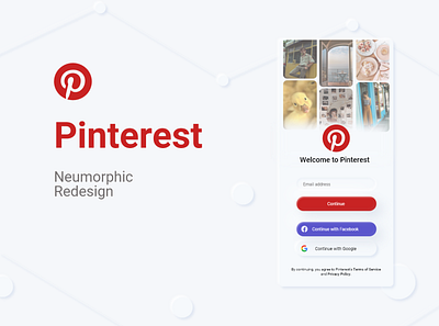 Pinterest Neumorphic Redesign adobexd app design neumorphic neumorphism skeumorphism skeuomorphic softui ui ux