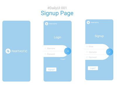 #DailyUI 001 Signup Page 001 adobexd app dailyui dailyuichallenge design interaction pet ui ux