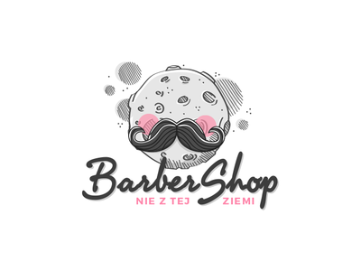 Barber Shop - Over the Moon - logo branding design illustration logo typography vector