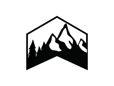 Adventure Mountain Monoline Logo Design badge black white black and white black and white logo design logo logo design monoline monoline logo mountain trees vector