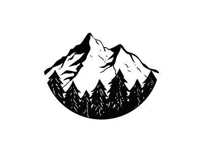 Mountain Adventure Monoline Logo Design adventure black white black and white black and white logo circle design logo logo design logodesign monoline monoline logo trees vector