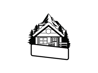 Adventure Hut Monoline Logo Design adventure black white black and white black and white logo design hut lodge logo logo design logodesign monoline mountain vector