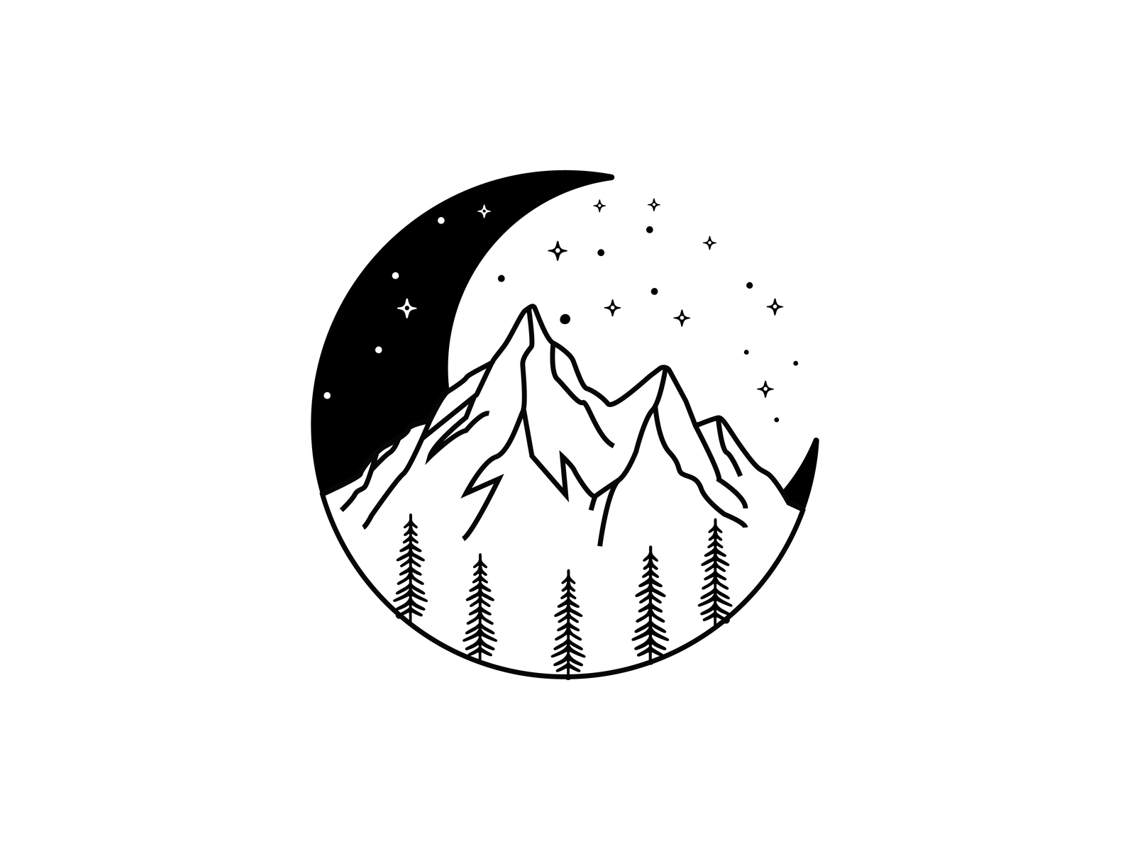 Moon Mountain Logo Design by Baun Studios on Dribbble