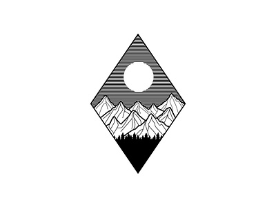 Diamond Mountain Monoline Logo Design adventure black white black and white black and white logo blackwhite design logo logo design logodesign monoline mountain vector vectors