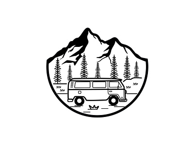 Half Circle Mountain Logo Design