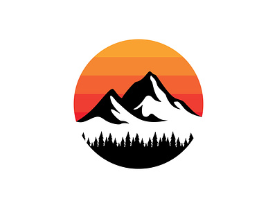 Sunset Mountain Logo Design