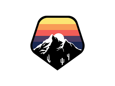 Sunset Adventure Badge Logo Design