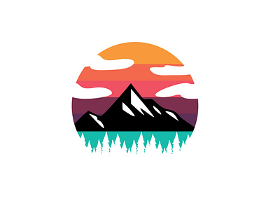 Colorful Mountain Logo Design adobe illustrator adventure design illustration illustrator logo logo design logodesign monoline mountain vector