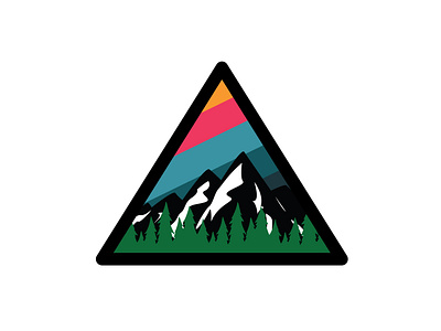 Triangle Mountain Forest Logo Design adobe illustrator adventure badge colorful design forest illustration logo logodesign logos monoline mountain mountains triangle triangle logo vector