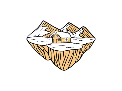 House And Mountain Illustration adobe illustrator adventure art design house house illustration illustration logo logo design logodesign monoline monoline logo mountain vector