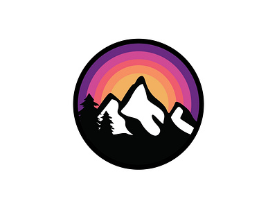 Rainbow Mountain Adventure Logo Design adobe illustrator adventure design gradient gradient color gradient logo logo logo design logodesign monoline monoline logo mountain outdoors outdoors logo vector