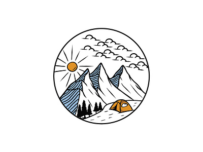 Sunny Mountain Camp Illustration