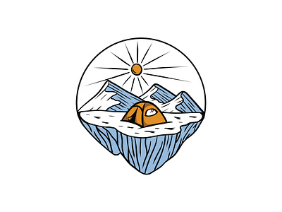 Sunny Mountain Simple Illustration