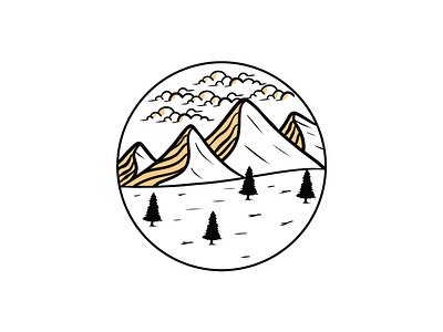 Simple Mountain Adventure Illustration adobe illustrator adventure design illustration logo design monoline mountain vector