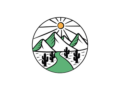 Simple Curve Mountain Illustration