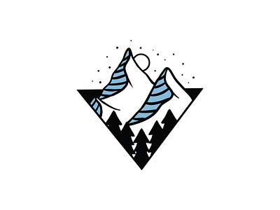 Simple Triangle Mountain Illustration