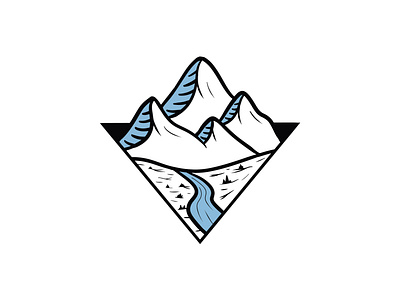 Simple Mountain Adventure Illustration