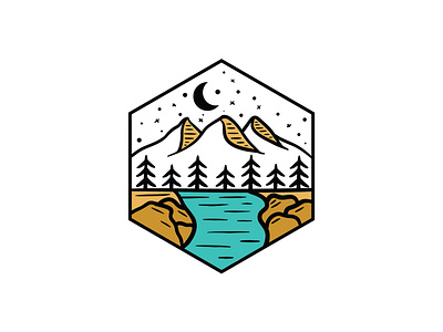 Mountain Hexagon Illustration