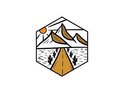 Hexagon Mountain Road Illustration