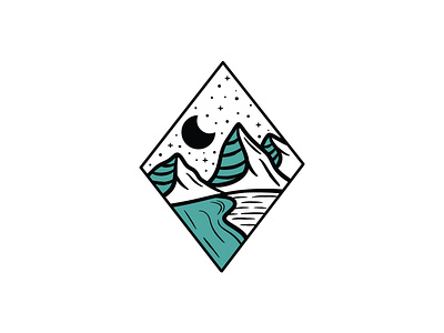 Diamond Adventure Mountain Illustration