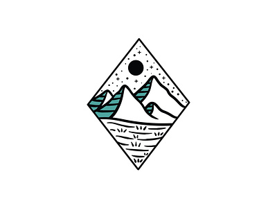 Diamond Mountain Simple Illustration