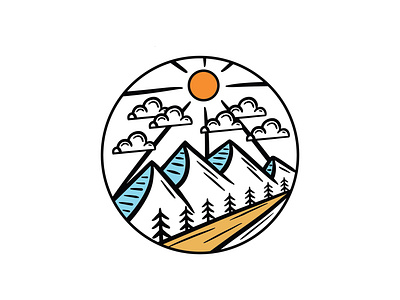 Mountain Side Sunny Illustration