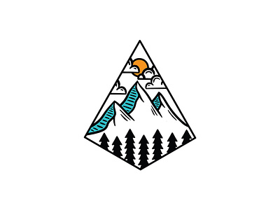 Mountain Adventure in Kite Illustration adobe illustrator adventure design logo logo design logodesign monoline monoline logo mountain vector