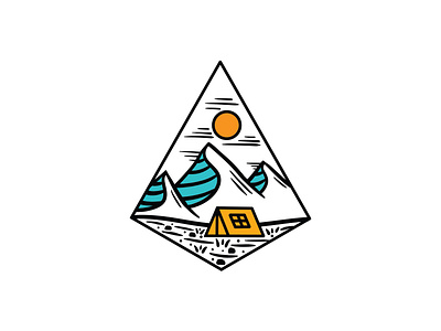 Adventure Camp in Kite Illustration adobe illustrator adventure design illustration logo logo design logodesign monoline mountain vector