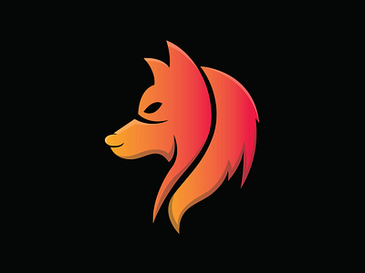 Orange Wolf Logo Illustration