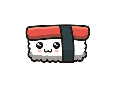 Kawaii Salmon Nigiri Illustration cute cute illustration design kawaii salmon simple simple design simple illustration sushi sushi illustration sushi logo vector