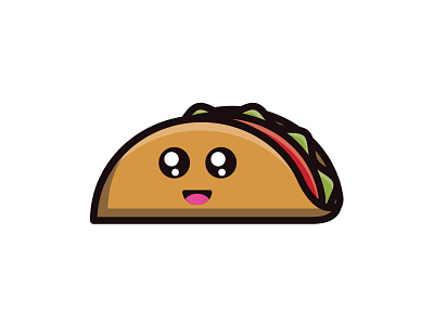 Touched Taco Illustration adobe illustrator design illustration kawaii kawaii art kawaii food taco touched vector