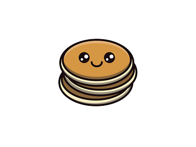 Happy Pancake Illustration adobe illustrator color colorful design happy humanoid pancake simple vector